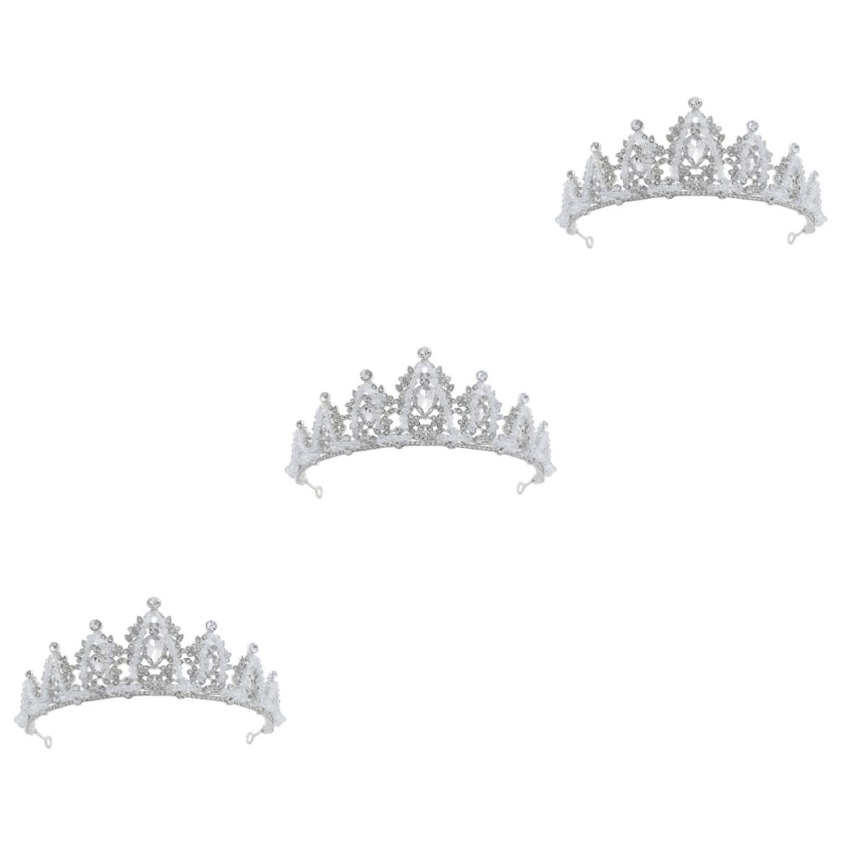 FRCOLOR 2pcs Silver Rhinestone Wedding Tiara Headpiece for Women - Elegant Bridal Crown for Quinceanera, Prom, Pageant & Princess Parties | Perfect for Brides, Prom Queens & Special Occasions