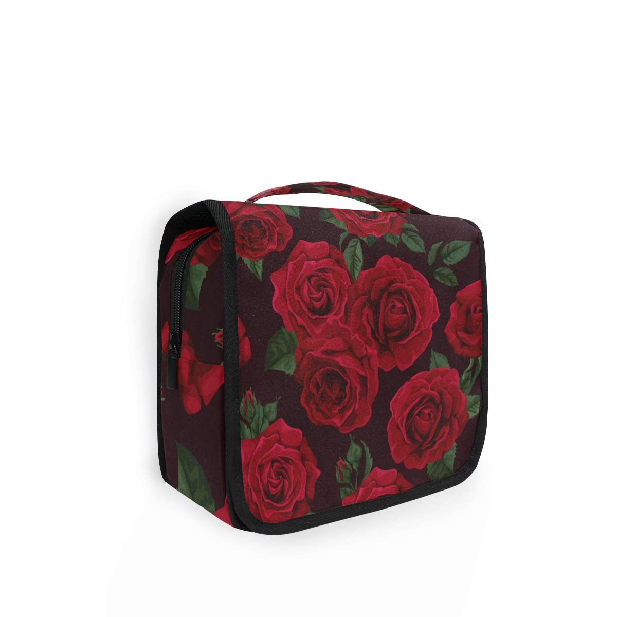 AUUXVA Vintage Rose Flower Travel Toiletry Bag - Hanging Cosmetic Organizer with Zipper Pockets & Handle, Portable Wash Bag for Women, Men & Girls | Perfect for Vacation, Gym & Business Trips