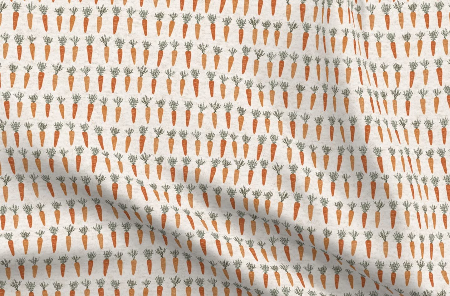 Spring Carrots Green Orange Kitchen Easter Vegetables Textured Root Printed Minky Fabric Fat Quarter - Soft Plush Fabric for Sewing Baby Blankets, Quilt Backing, DIY Crafts & Home Decor - Perfect for Easter Decorations, Nursery Projects & Cozy Throw Blankets