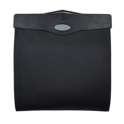 Smart LED Car Trash Can with Magnet Closure - Hanging Car Seat Back Organizer with Light, Vehicle Storage Holder for Road Trips, Commuting & Family Travel (Black)