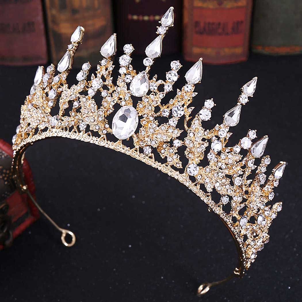 Baroque Crystal Rhinestone Crown & Tiara for Women - Elegant Wedding, Birthday, Pageant Hair Accessories | Perfect for Brides, Prom Queens & Special Occasions