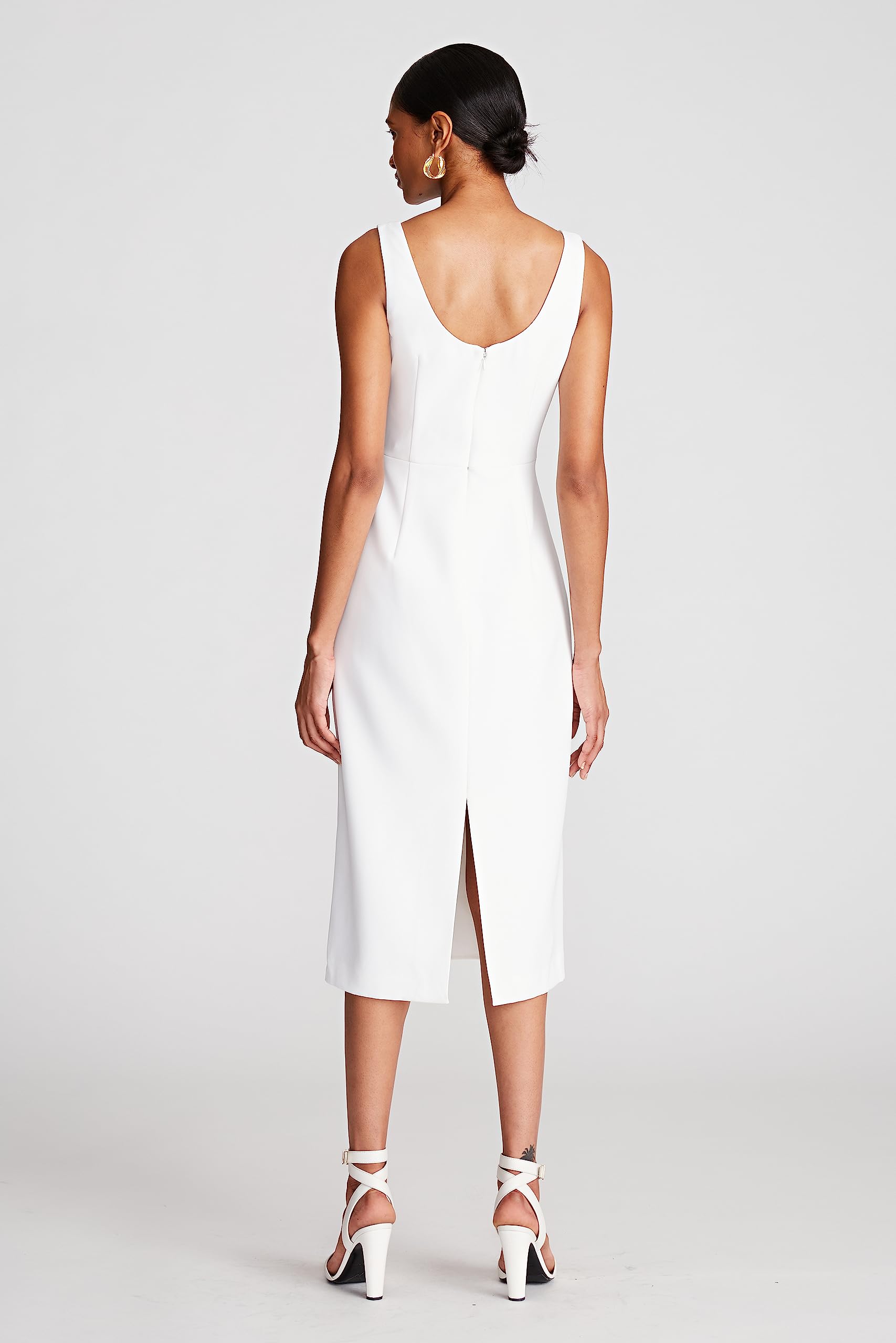 HALSTON Women's Kaylie Stretch Crepe Dress - Elegant & Comfortable for Work, Parties & Special Occasions