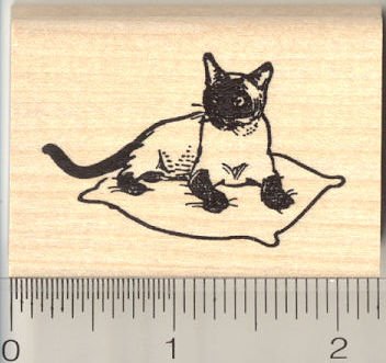 Siamese Applehead Cat Rubber Stamp for Scrapbooking, Card Making & DIY Crafts - Handmade Seal for Invitations, Journals & Stationery