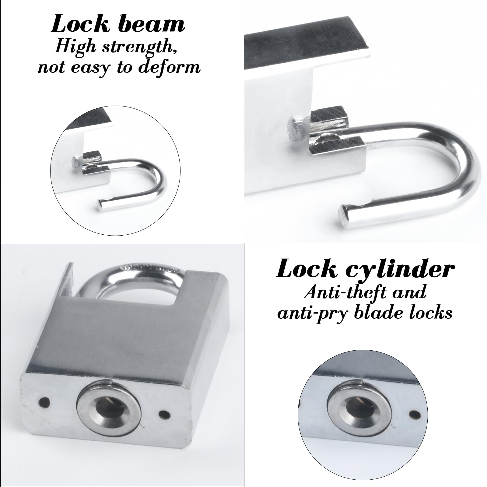 40 Inch 1 Meter Heavy Duty Bicycle Chain Lock - High Security Stainless Steel Motorcycle Lock with Anti-Cut Padlock & 2 Keys - Theft Proof for Bikes, Scooters, Garage Doors, Fences & Outdoor Security