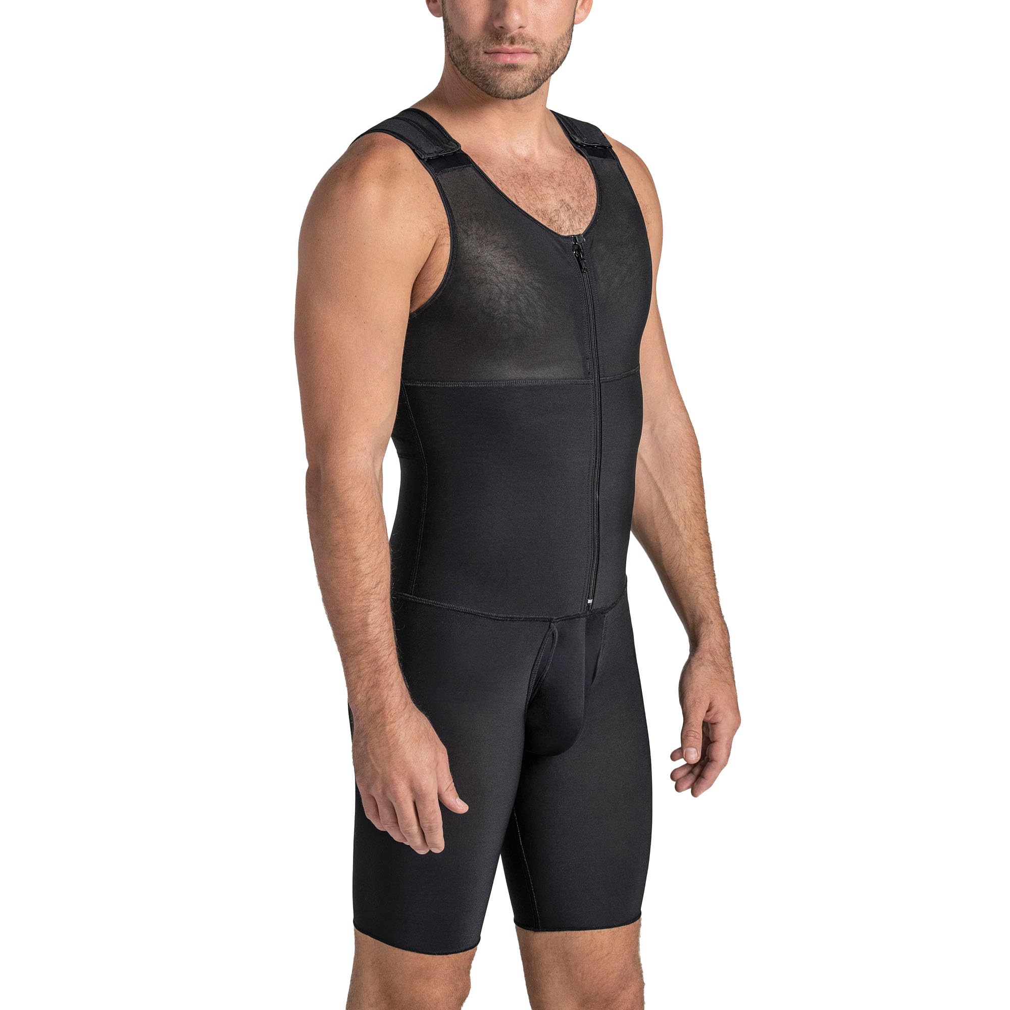 LEO Men's Tummy Control Body Shaper with Back Support - Post-Surgical Compression Girdle & Shapewear for Weight Loss, Workout & Recovery