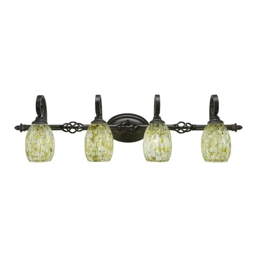 Elegant 4-Light Bathroom Vanity Light Fixture in Light Seashell - Perfect for Modern Bathroom, Spa, and Powder Room Decor