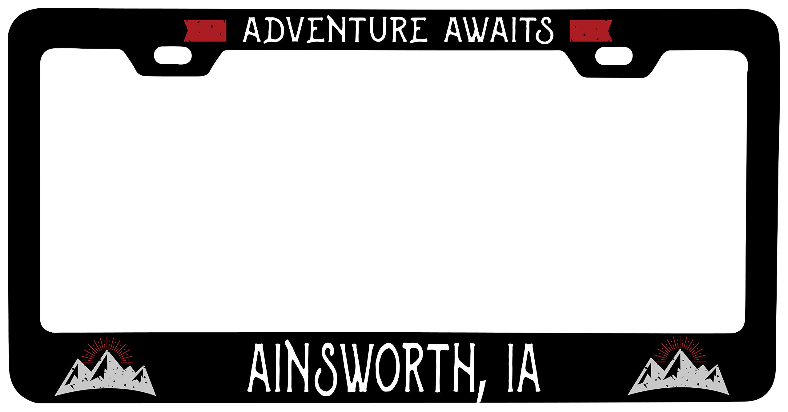 R and R Imports Ainsworth Iowa Vanity Metal License Plate Frame - Chrome Car Accessories for Personalized Vehicle Decoration - Perfect for Cars, Trucks & Motorcycles