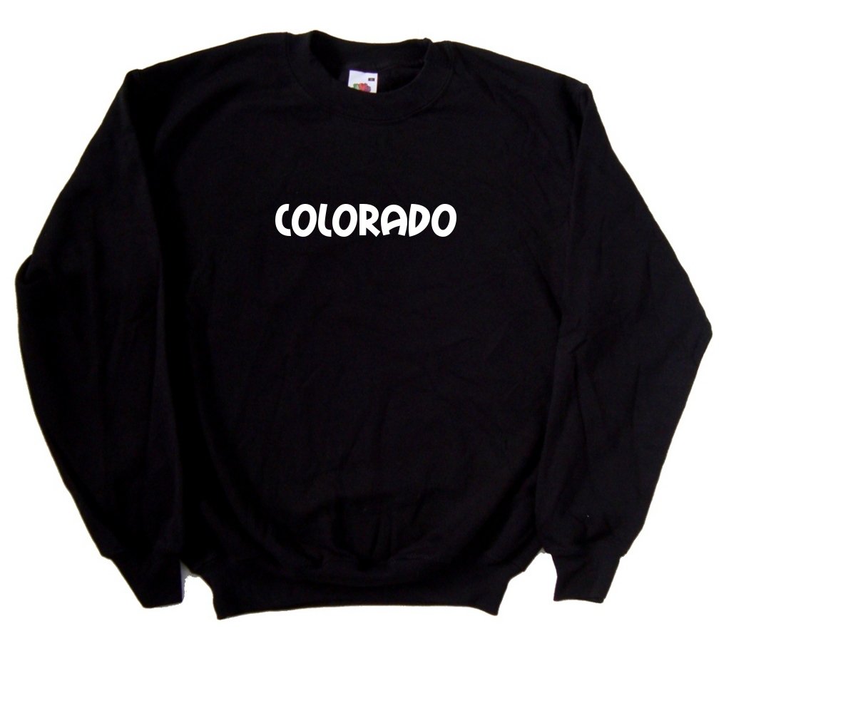 Colorado Text Black Sweatshirt - Stylish Unisex Pullover for Casual Wear, Outdoor Adventures, and Cozy Evenings