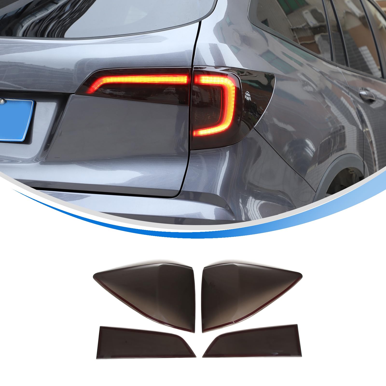 Smoked Tint ABS Tail Light Covers for Honda Pilot 2019-2022 - 4PCS Rear Taillight Guards (Transparent Gray) - Durable Exterior Car Accessories for Night Driving & Enhanced Style