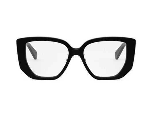 Celine TRIOMPHE CL50146F 001 Shiny Black Butterfly Women's Eyeglasses - Fashionable Designer Glasses for Women, Perfect for Work, Reading & Everyday Style
