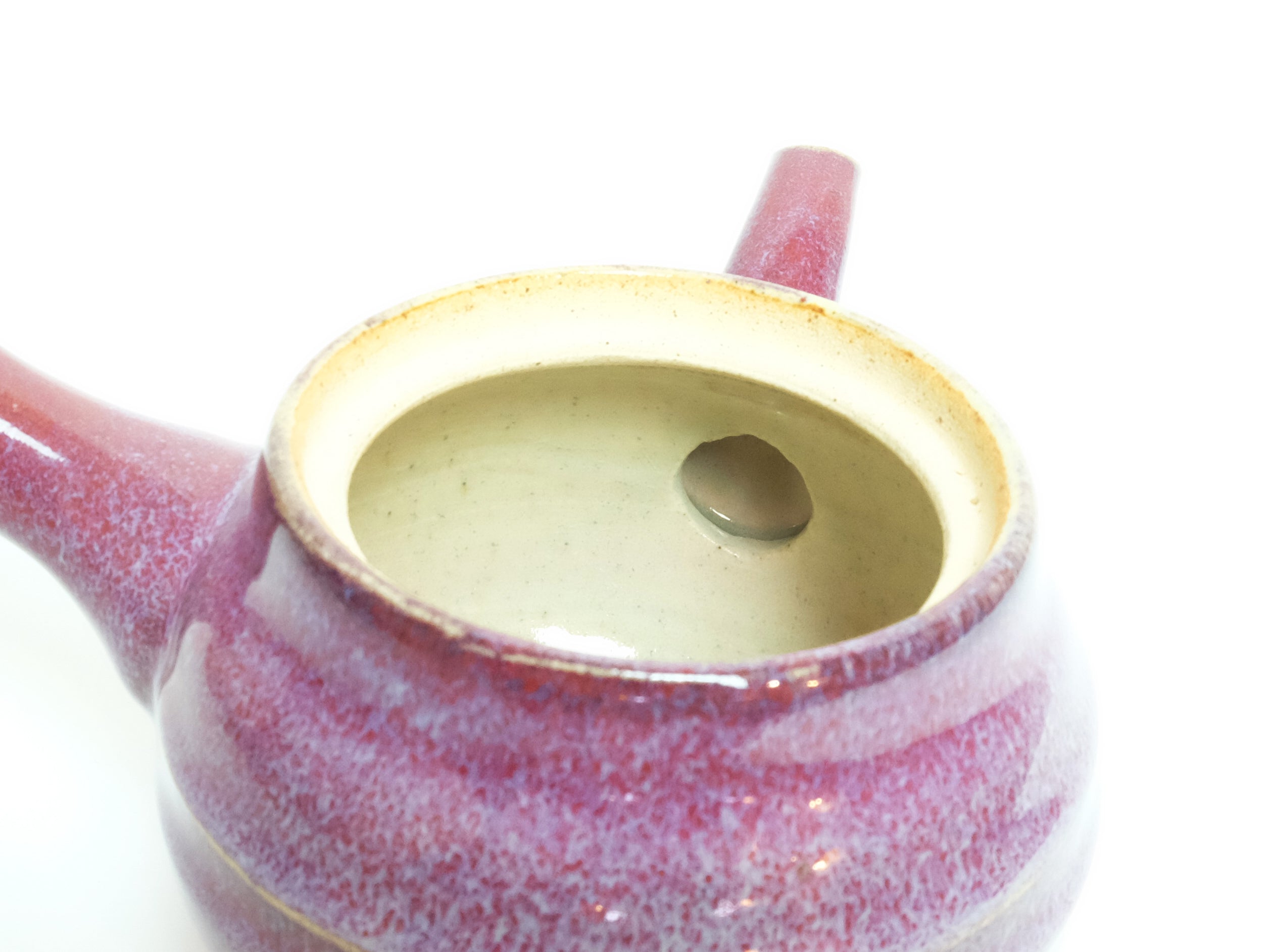 Premium Crimson Peach Kyusu Teapot by Hiroshi Otsu - Authentic Japanese Ceramic Teapot for Green Tea & Sencha - Perfect for Tea Ceremonies, Home Brewing & Gifts