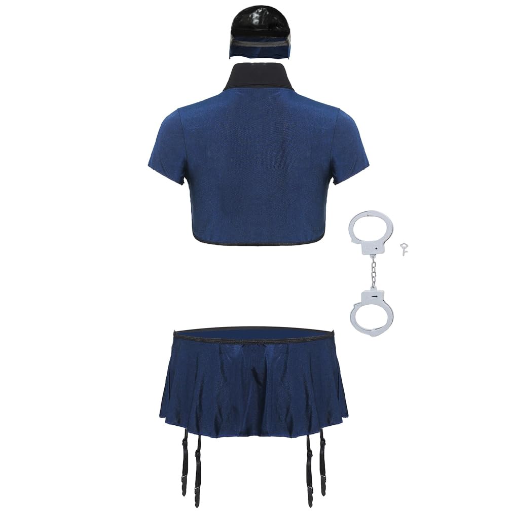 Sexy Police Roleplay Costume Set for Women - Naughty Schoolgirl Cop Lingerie & Uniform | Perfect for Bedroom Fun, Bachelorette Parties & Cosplay