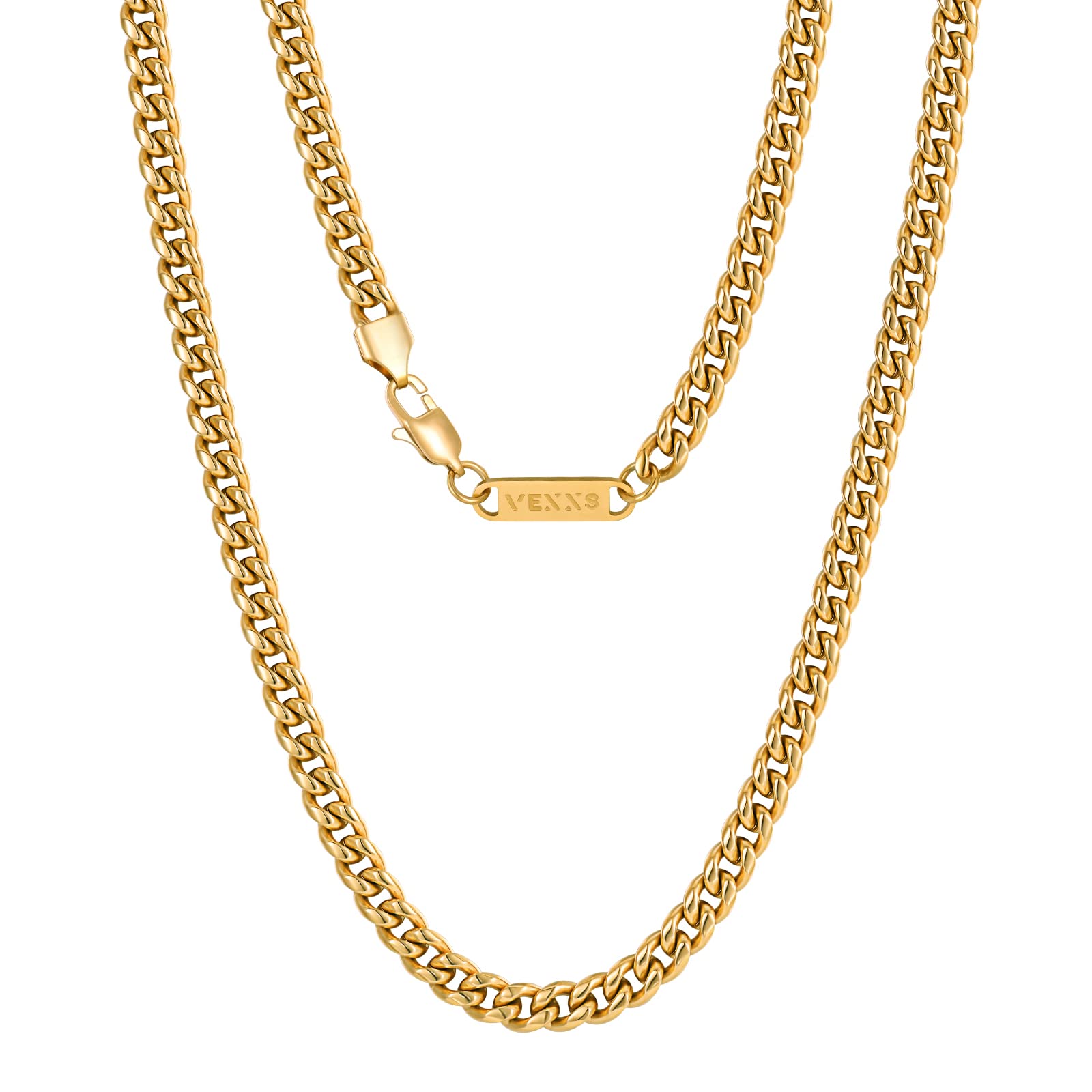 18K Gold Plated Miami Cuban Link Chain for Men - 3mm, 4mm, 6mm Durable Necklace | Real Gold Plated, No Color Fading | Urban Fashion & Streetwear Jewelry for Parties, Gifts & Everyday Wear