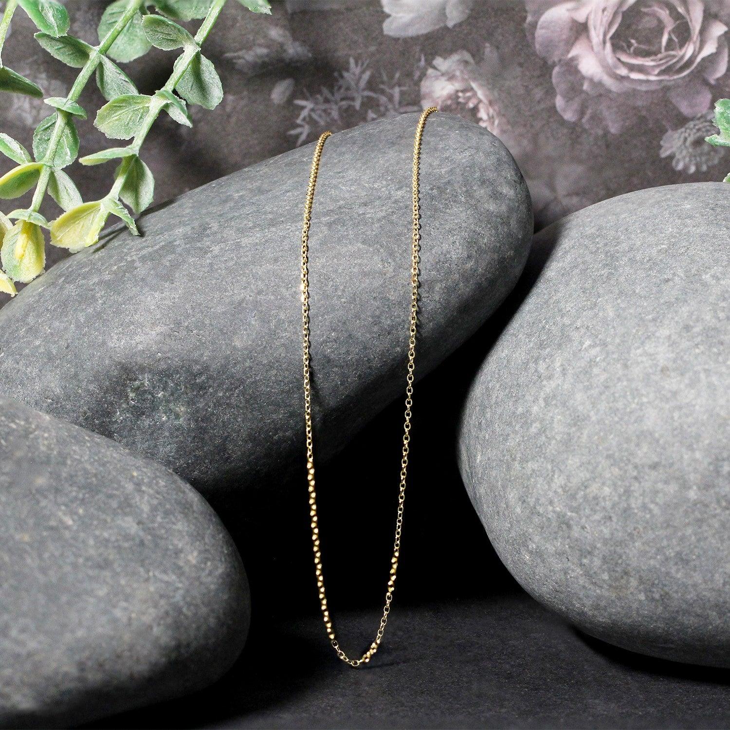 14K Yellow Gold Diamond Cut Cable Link Chain 0.8mm - Dainty & Elegant Jewelry for Women, Perfect for Layering, Gifts & Everyday Wear