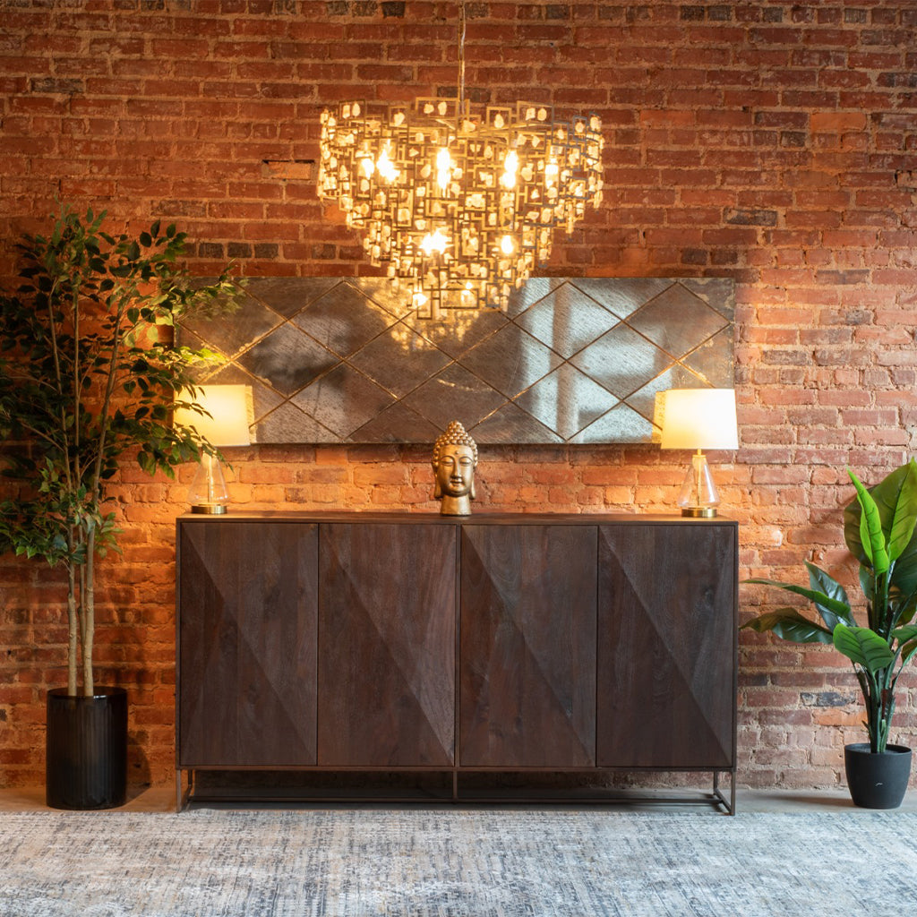Cambridge Walnut Sideboard - Elegant Buffet Cabinet for Dining Room & Living Room Storage | Perfect for Home Decor & Entertaining