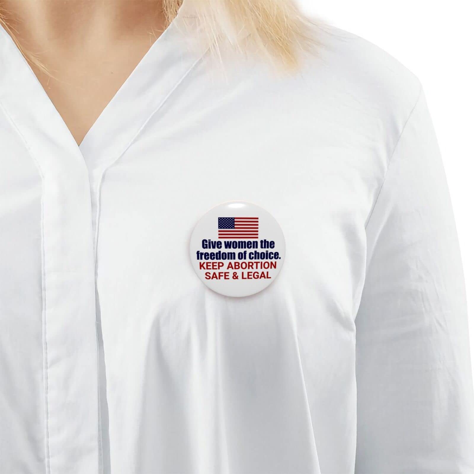 Pro Choice Women's Rights Button Pins - Feminist Round Badge for Roe v. Wade 1973 - Keep Abortion Safe and Legal in America - Perfect for Protests, Rallies, and Political Activism