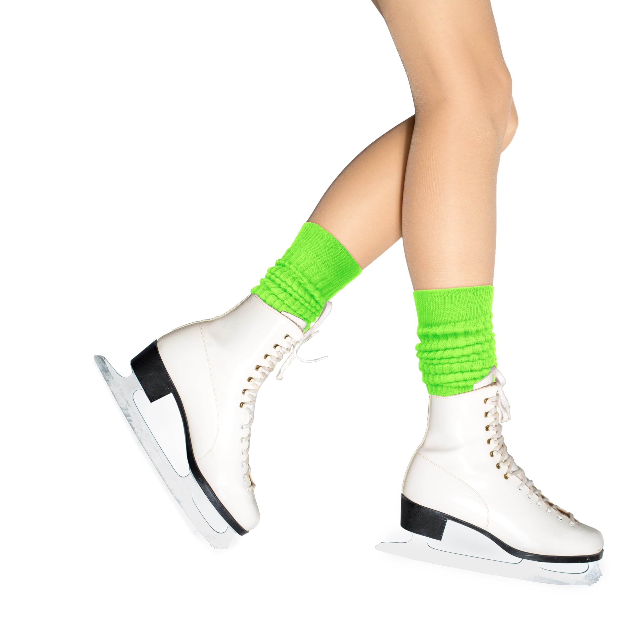 Benefeet Women's & Girls' Slouch Scrunch Long Knit Stacked Knee High Boot Socks - 80s 90s Retro Style Funny Socks for Winter & Costume Parties