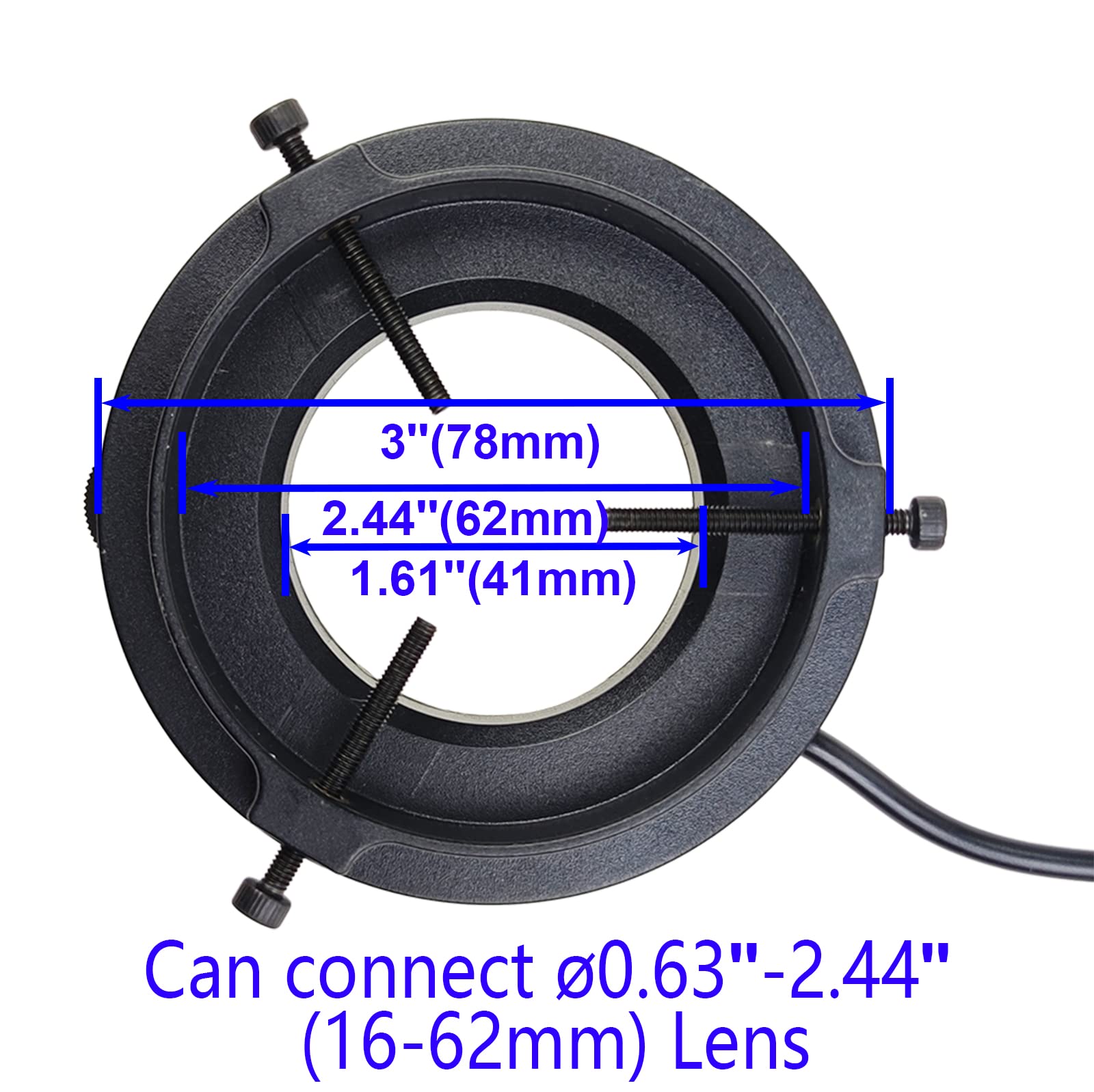 USB-Powered 72 LED Microscope Ring Light - Adjustable Brightness & Focus for Monocular, Binocular & Trinocular Microscopes - Ideal for Lab Research, Jewelry Inspection & Biological Studies