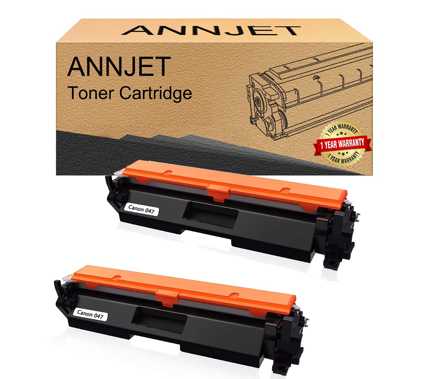 2 Pack Compatible Toner Cartridge Replacement for Canon 047 Black Toner - Works with MF113W, LBP113W, MF110 & LBP110 Series Printers - High Yield Printing for Office & Home Use