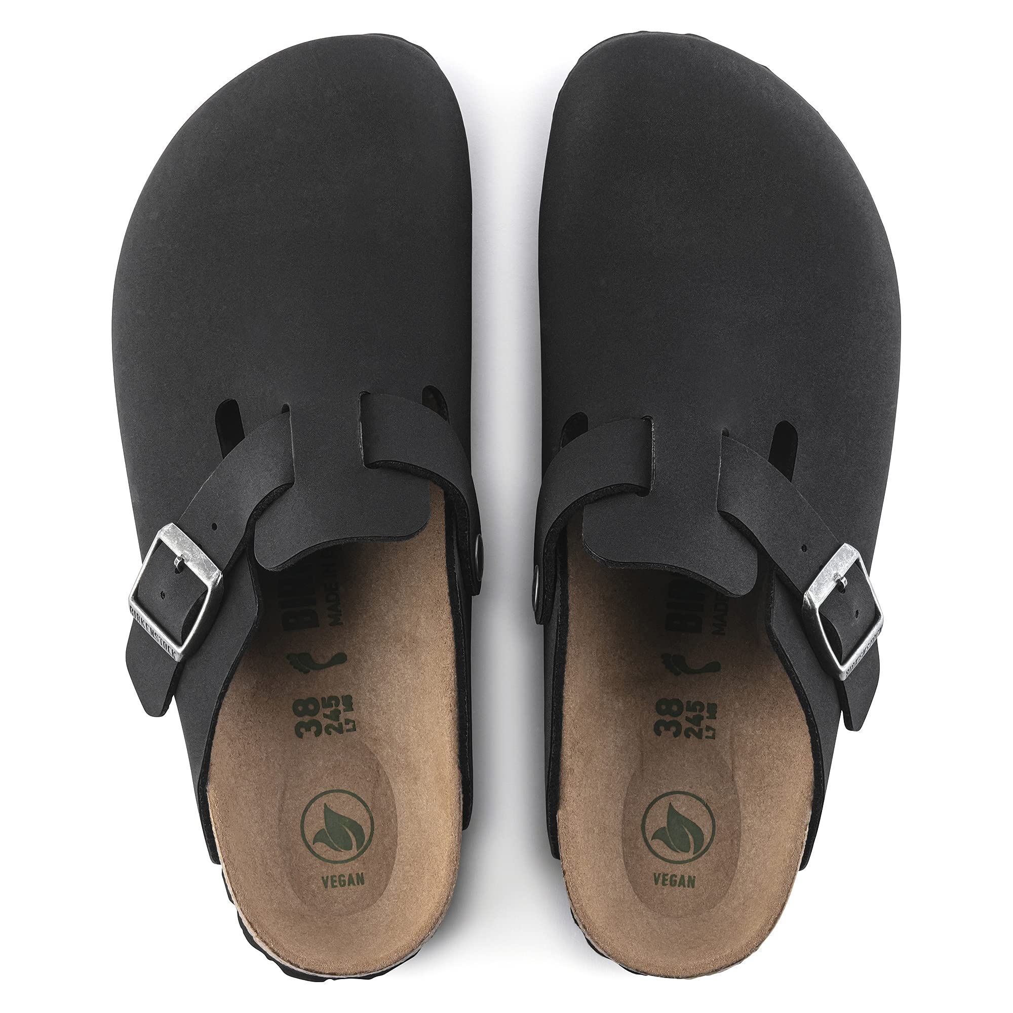 Birkenstock Boston Vegan Big Buckle Clogs for Women - Black (EU 36) | Comfortable Slip-On Shoes for Home, Office & Casual Wear