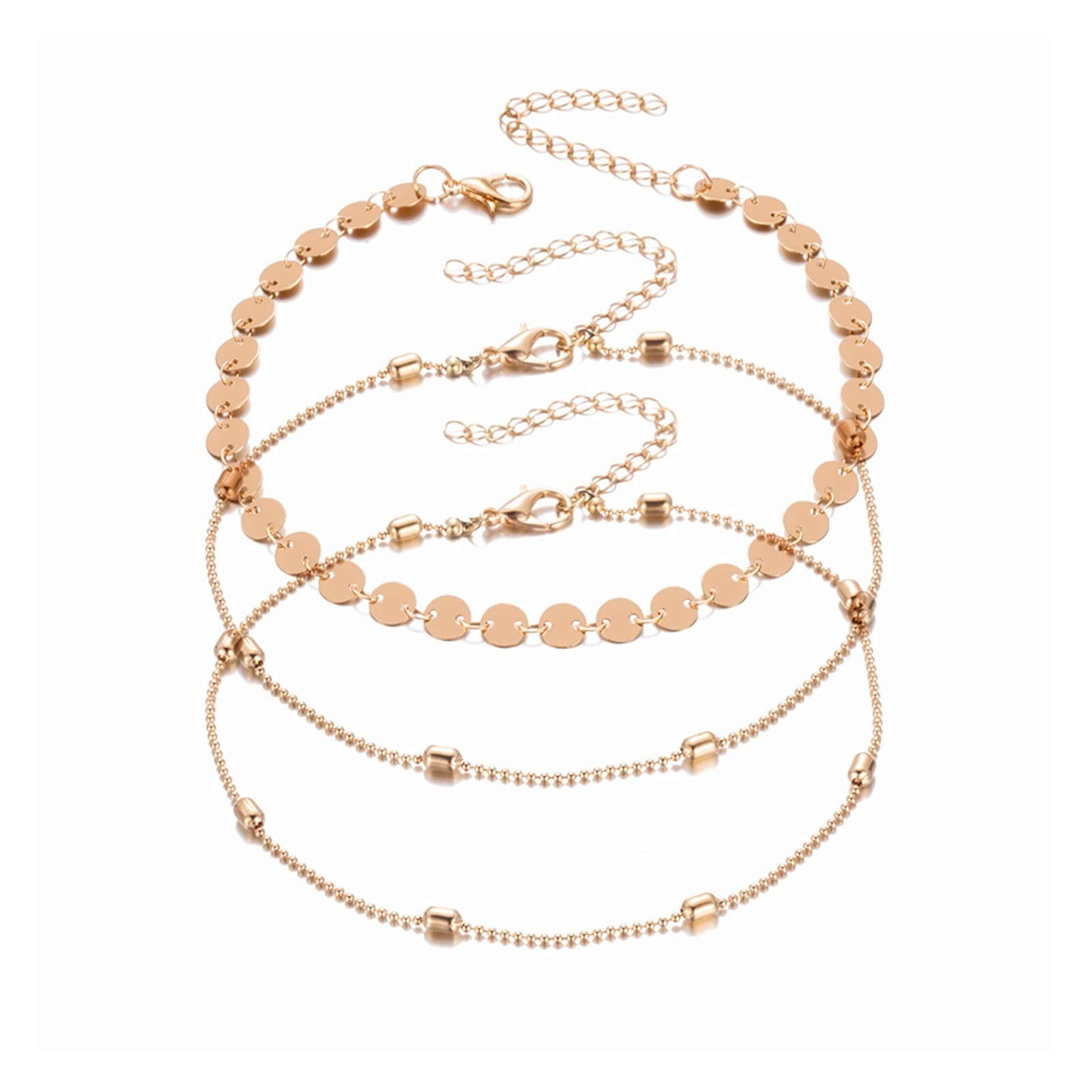 DAPERCI Heart Anklet for Women - Elegant Barefoot Foot Jewelry, Adjustable Ankle Bracelet, Fashion Leg Chain (Size: Style 18) | Perfect for Beach, Summer Outfits, Boho Style & Casual Wear