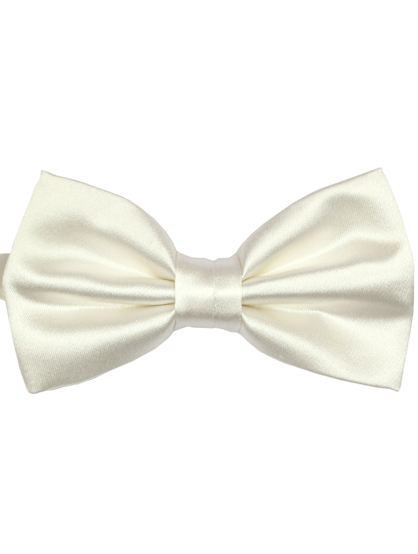 DÉCLIC Classic Plain White Bow Tie for Men - Elegant Formal Accessory for Weddings, Prom & Business Events