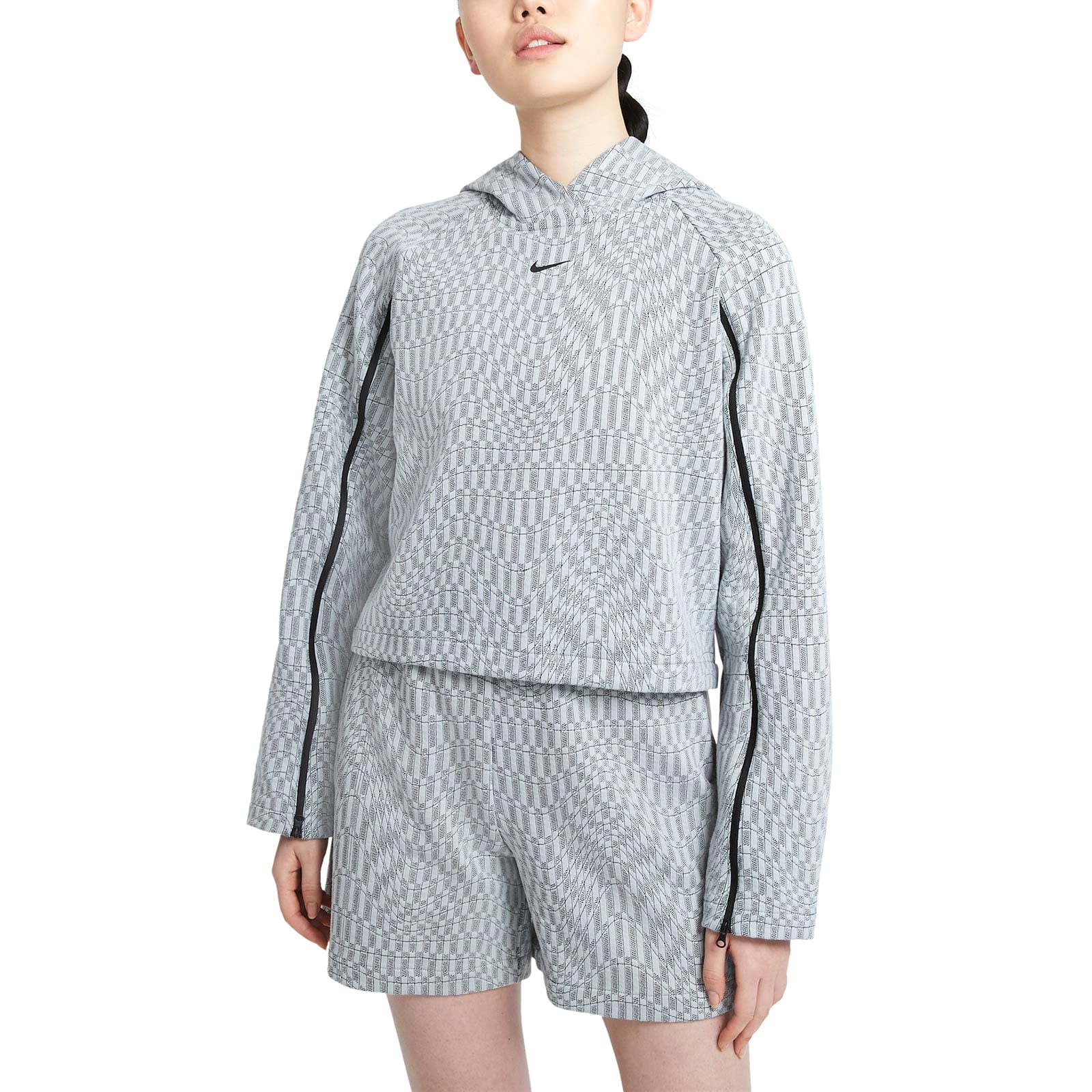 Nike Women's Grey Tech Pack Hoodie - Lightweight Fleece Pullover for Running, Gym & Casual Wear