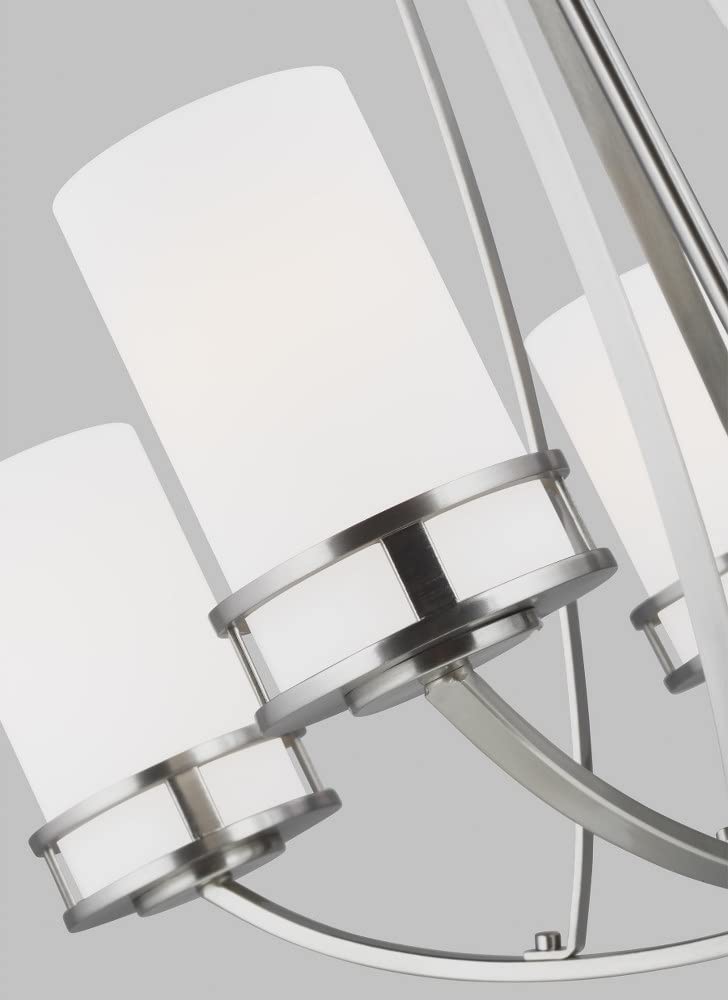Generation Lighting 5-Light Robie Chandelier in Midnight Black (3121605-112) - Modern Ceiling Light Fixture for Dining Room, Living Room & Bedroom Decor | Uses A19 Standard or LED Bulbs | Perfect for Home, Office & Restaurant Lighting