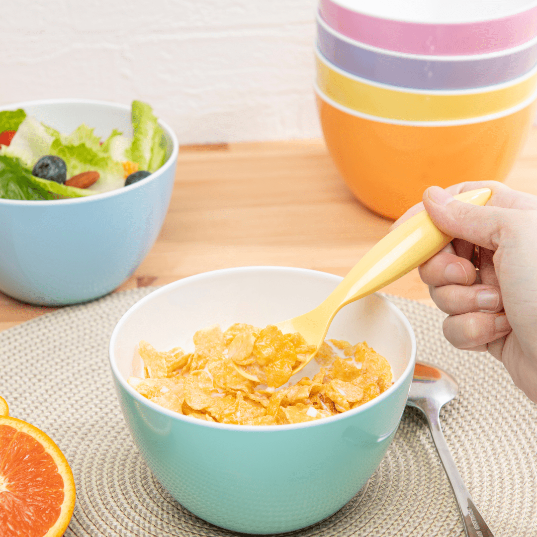 Bzyoo 6-Piece 4.25-Inch 11.8-Oz ColorPop Bowls Set - Pastel Colored Melamine Bowls for Snacks, Cereal, Ice Cream & Party Serving | Durable & Lightweight