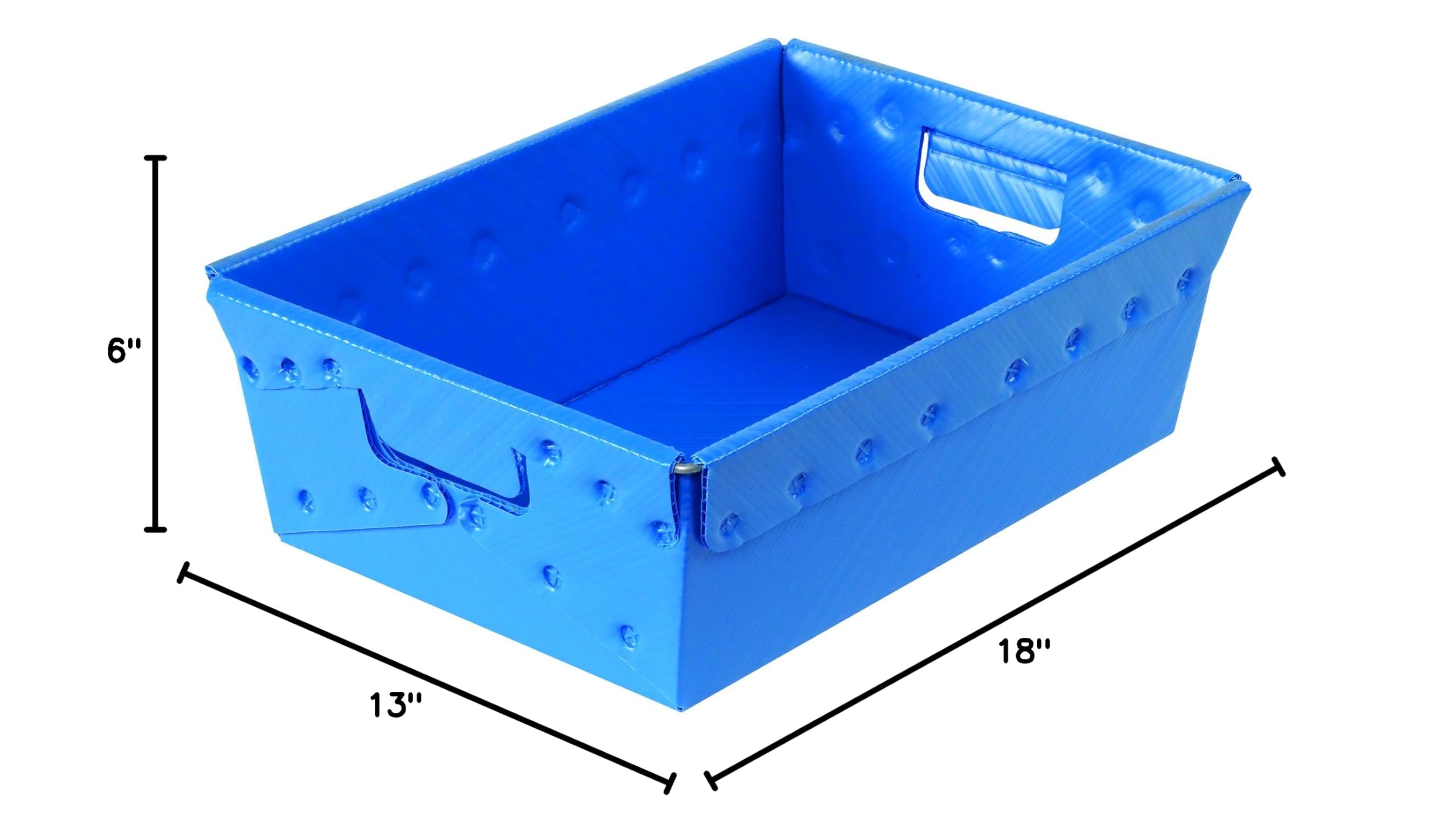 Aviditi 6-Pack Blue Plastic Stackable Storage Bins - 18 x 13 x 6 Inches for Home Organization, Office Supplies & Warehouse Storage - Perfect for Shelving, Closet Organizers & Garage Storage Solutions