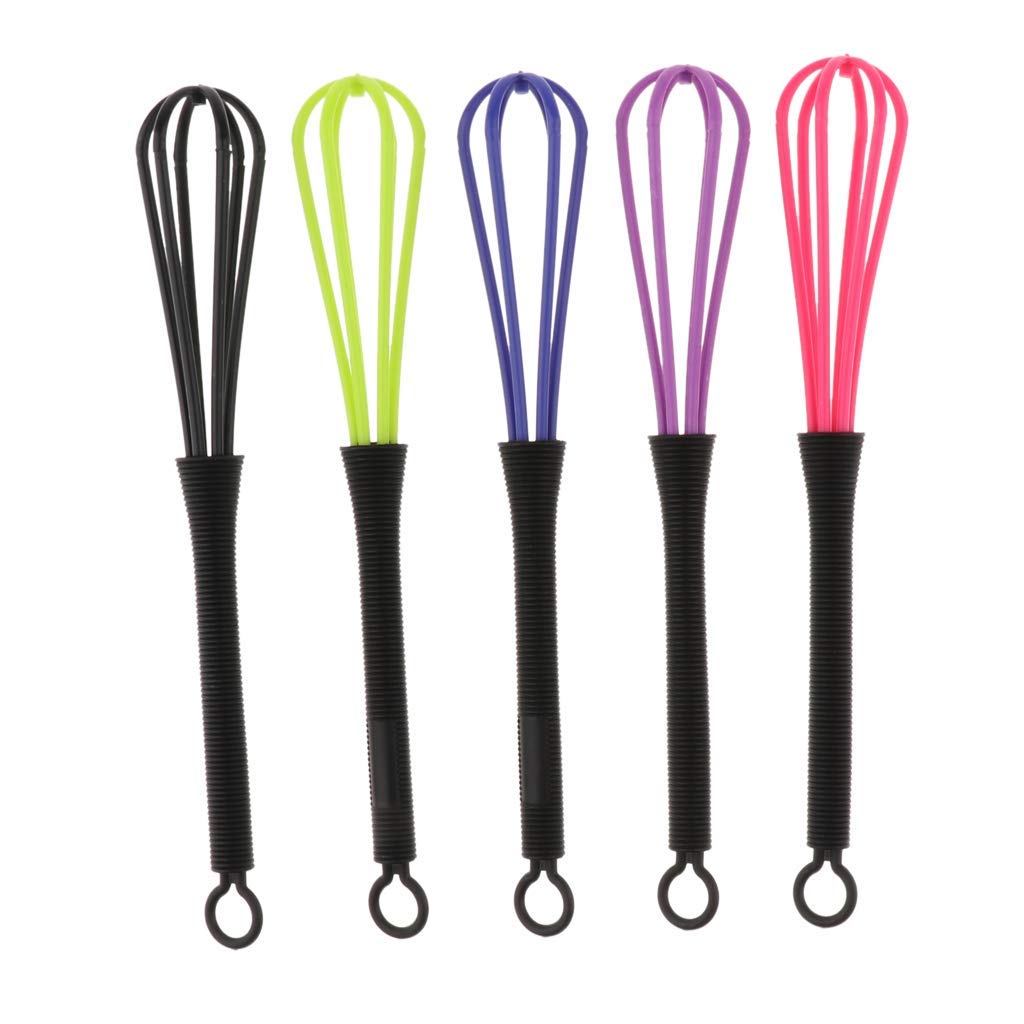 5Pcs Reusable Plastic Salon Hair Color Mixing Bowls & Dye Cream Whisk - Professional Hair Dye Stirrer Tools for Salon & Home Use - Random Colors - Perfect for DIY Hair Coloring & Styling