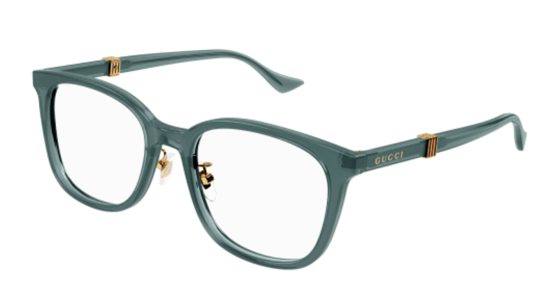 Gucci GG1500OK 003 Green Soft Square Men's Eyeglasses - Premium Designer Glasses for Men, Fashionable Square Frame with UV Protection - Perfect for Work, Driving & Everyday Wear