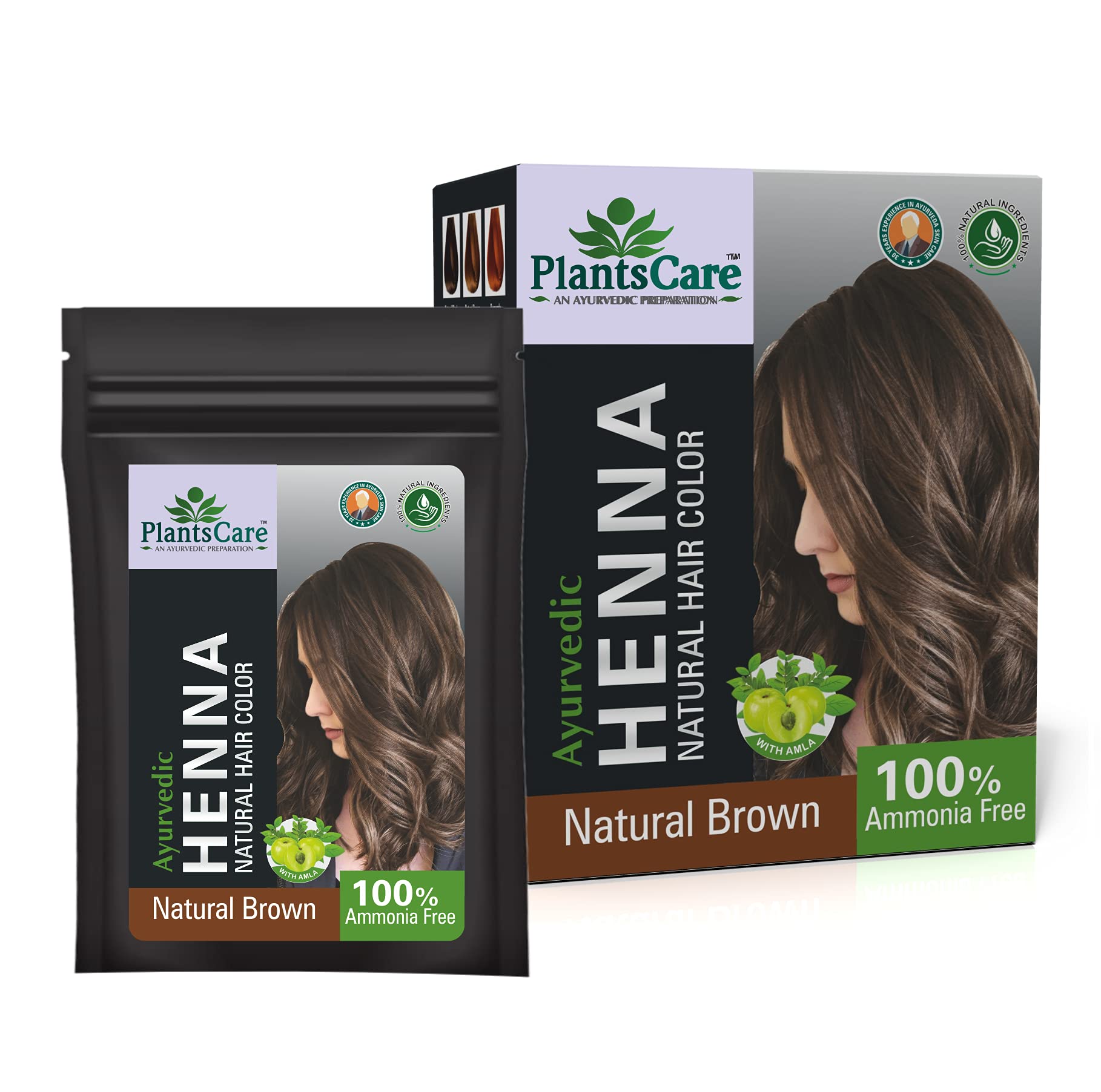 Natural Ayurvedic Henna Hair Color for Plants Care - 240g Brown | Safe & Chemical-Free Hair Dye for Gray Coverage & Conditioning | Perfect for Home Use & DIY Hair Treatments