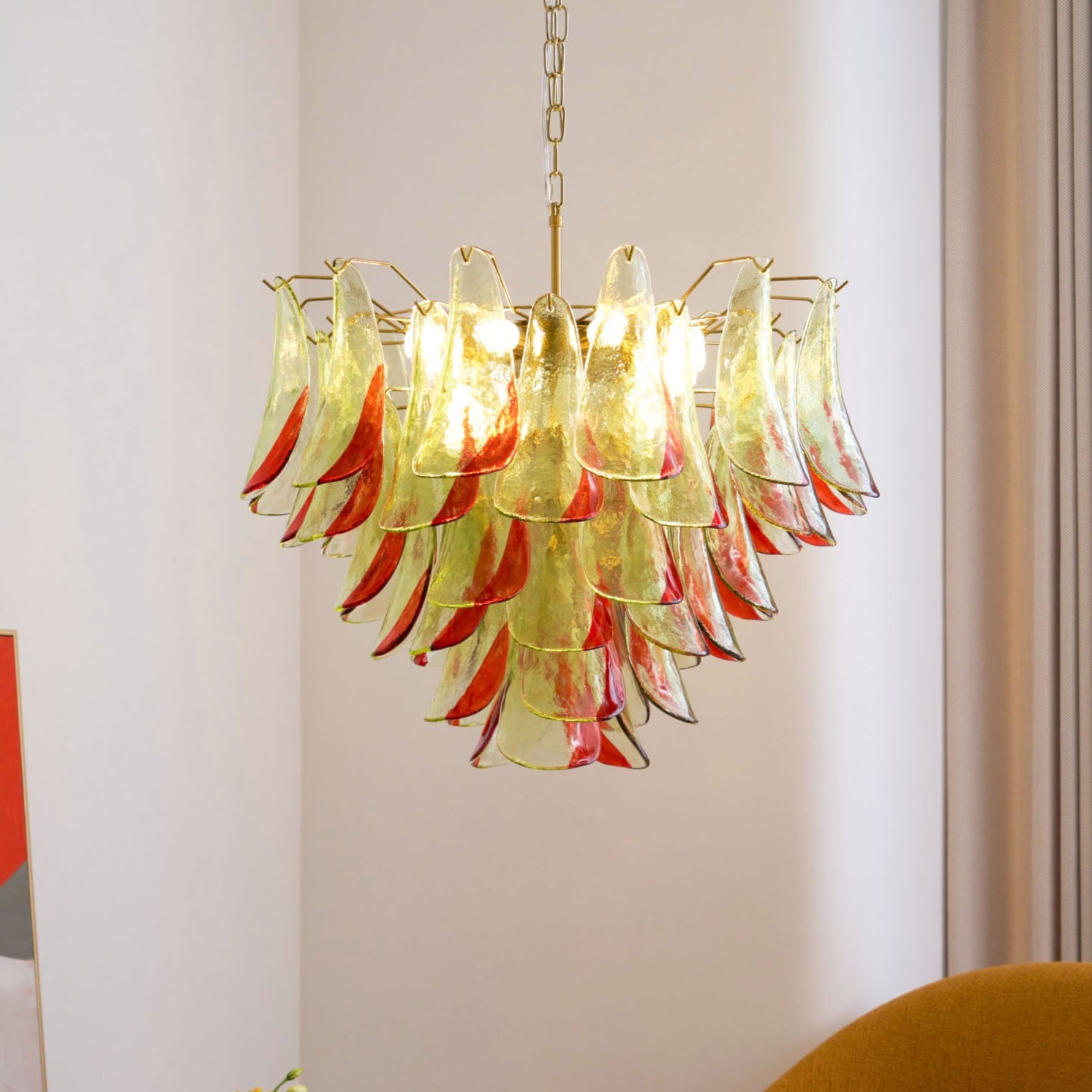 Marielle Murano Glass Chandelier - Elegant Crystal Ceiling Light Fixture for Dining Room, Living Room & Bedroom Decor