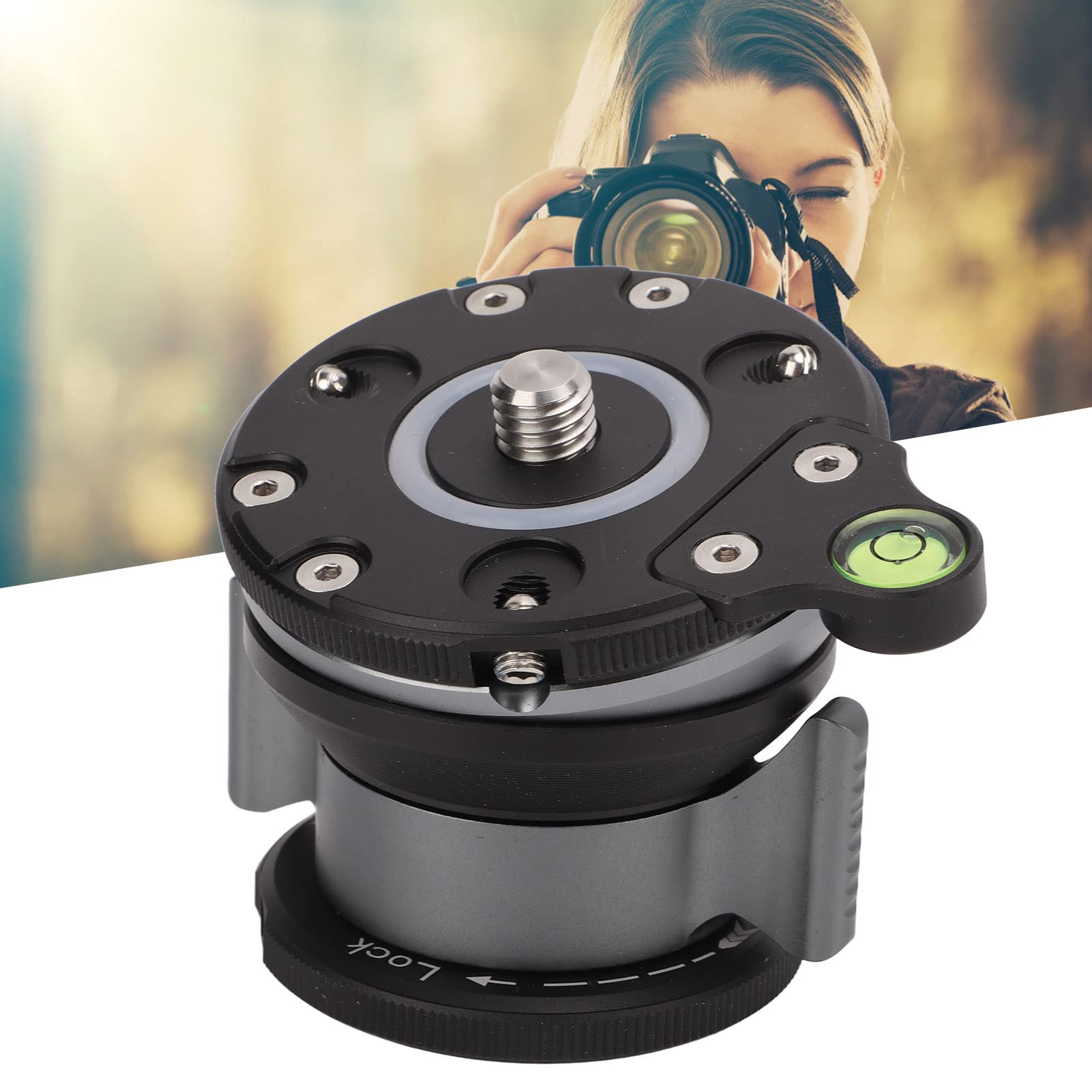 Aluminum Tripod Leveling Base with Bubble for Nikon Camera - Perfect for Panoramic Photography