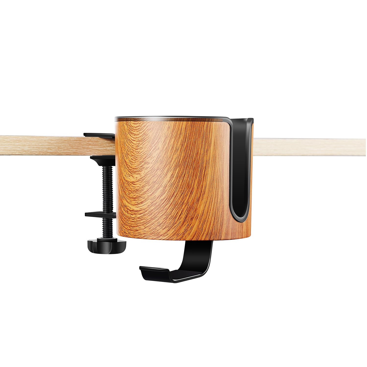 Premium 2-in-1 Desk Cup Holder & Organizer - Elegant Wooden Design for Coffee, Tea, Pens & Office Supplies | Perfect for Home Office, Study Desk & Workspace Organization