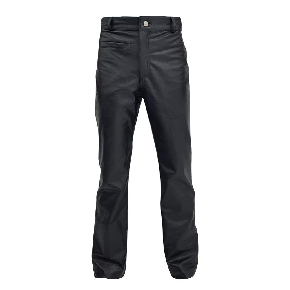 MFP Main Force Patrol Gibson Max Motorcycle Biker Black Leather Jeans Pants for Men - Durable Riding Gear for Harley, Cruiser & Adventure Bikes