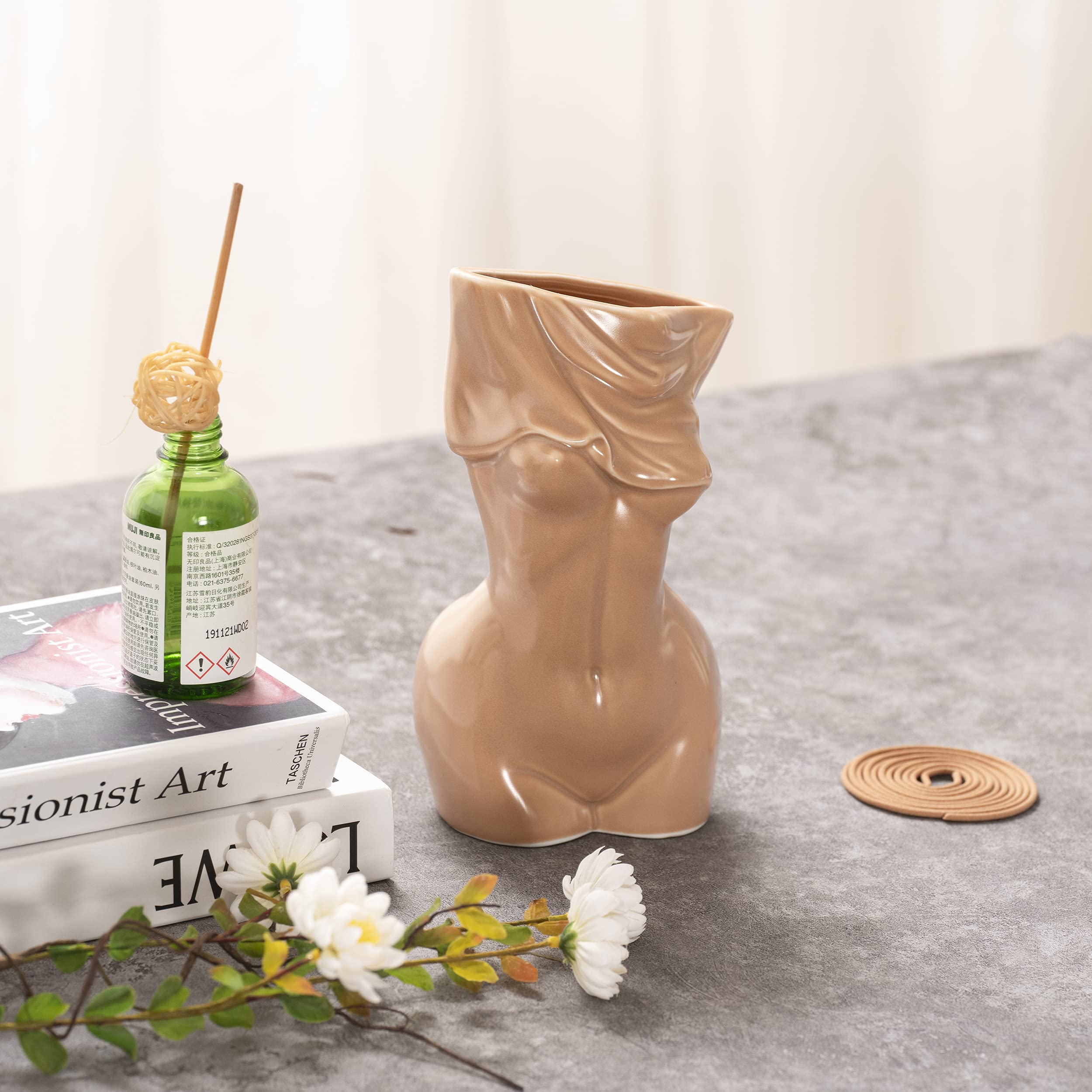 Elegant Feminine Body Vases - Handcrafted Ceramic Curve Vases with Unique Undressing Design for Modern Bohemian Home Decor | Perfect for Floral Arrangements, Wedding Centerpieces & Boho Chic Interior Styling