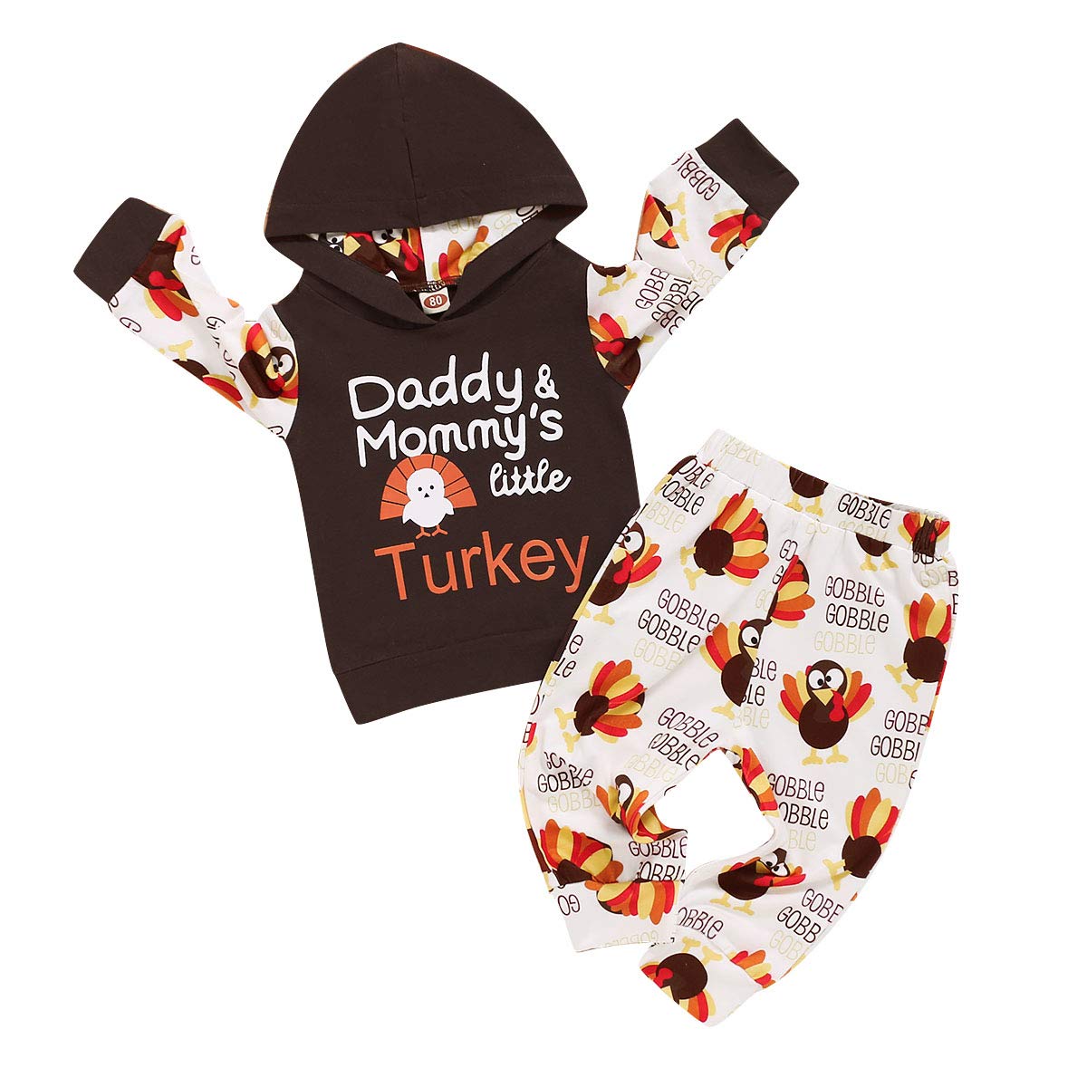 Thanksgiving Baby Boy Outfit - Turkey Print Toddler Clothes for Holiday Photos