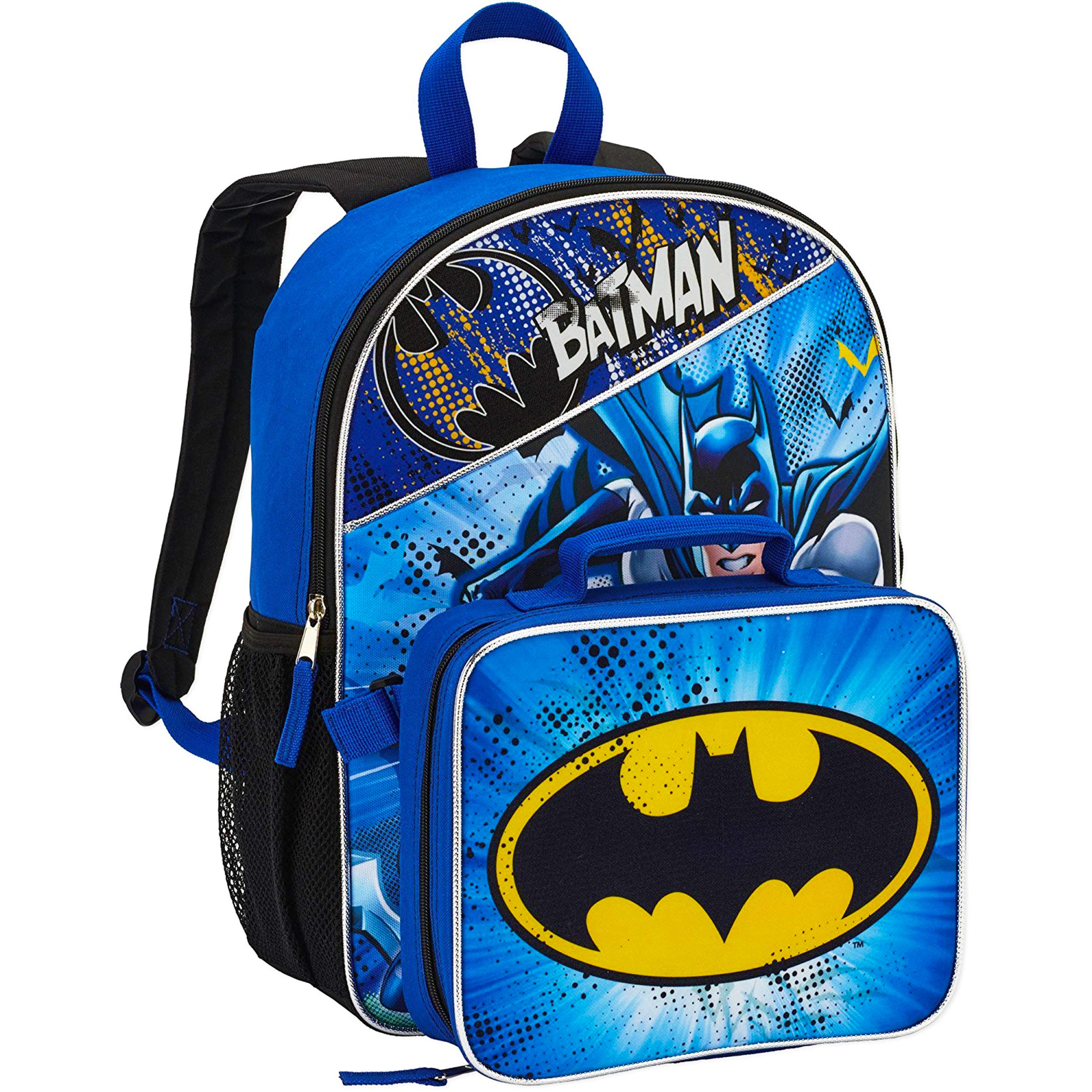 **Batman Backpack and Lunch Box Set for Boys & Kids – 16