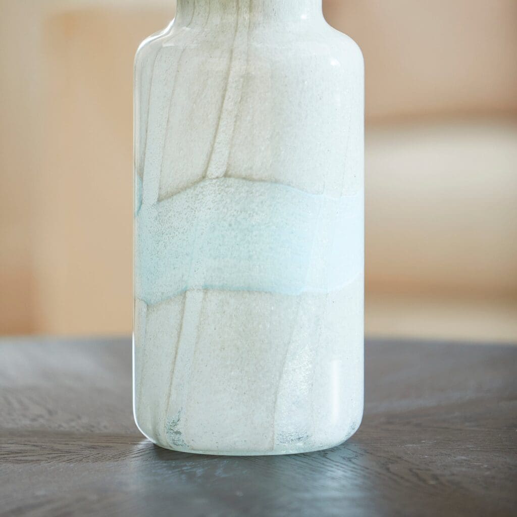 Cyan Design 11078 Lucerne Vase - Large Tan and Aqua Ceramic Floor Vase for Home Decor, Living Room, Dining Table Centerpiece, Wedding Decorations