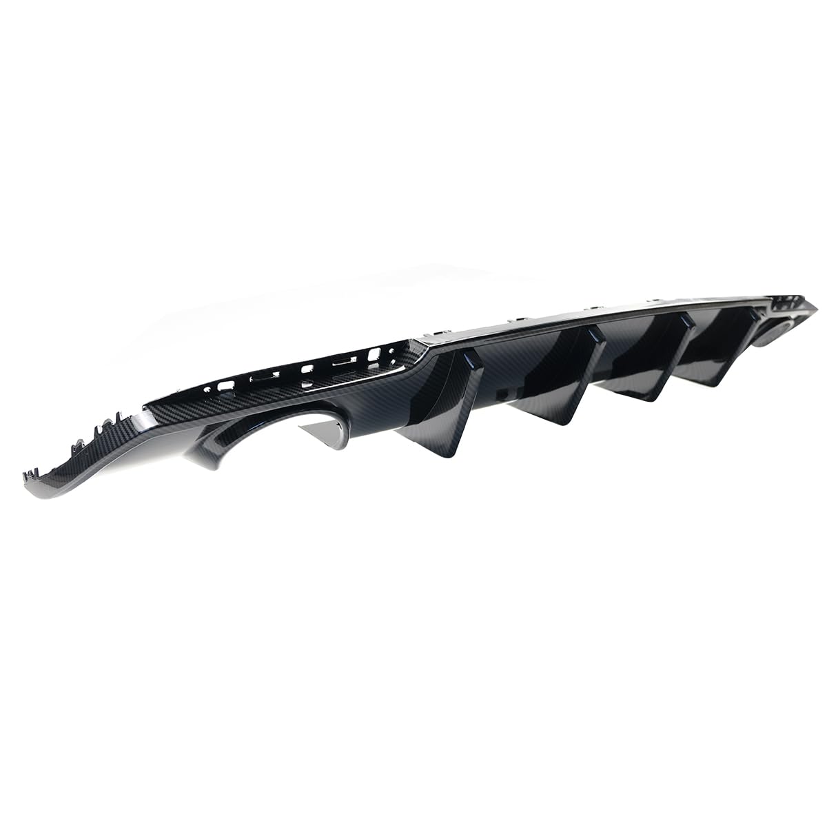 Carbon Fiber Print Rear Diffuser Lip for Chrysler 300 SRT 2015-2023 | Lower Valance Diffuser & Shark Fin Splitter | Enhances Aerodynamics & Sporty Look for Street Racing & Car Shows