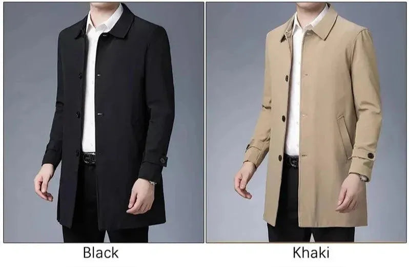 Classic Men's Button-Down Car Coat - Stylish Winter Jacket for Driving & Outdoor Activities