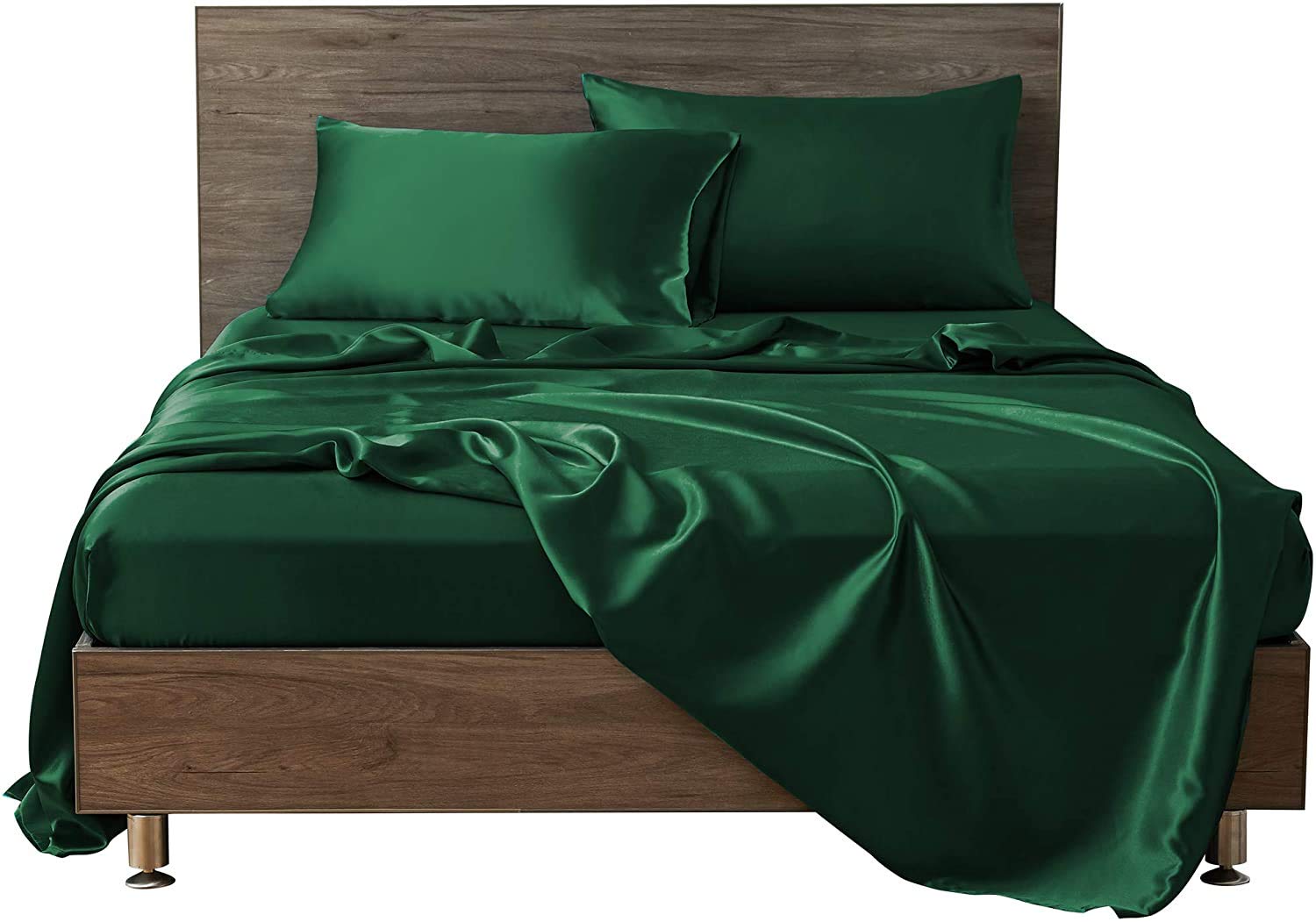 Luxury Satin Bed Sheet Set - 4 Piece Queen Size, Wrinkle & Fade Resistant, Deep Pocket 12
