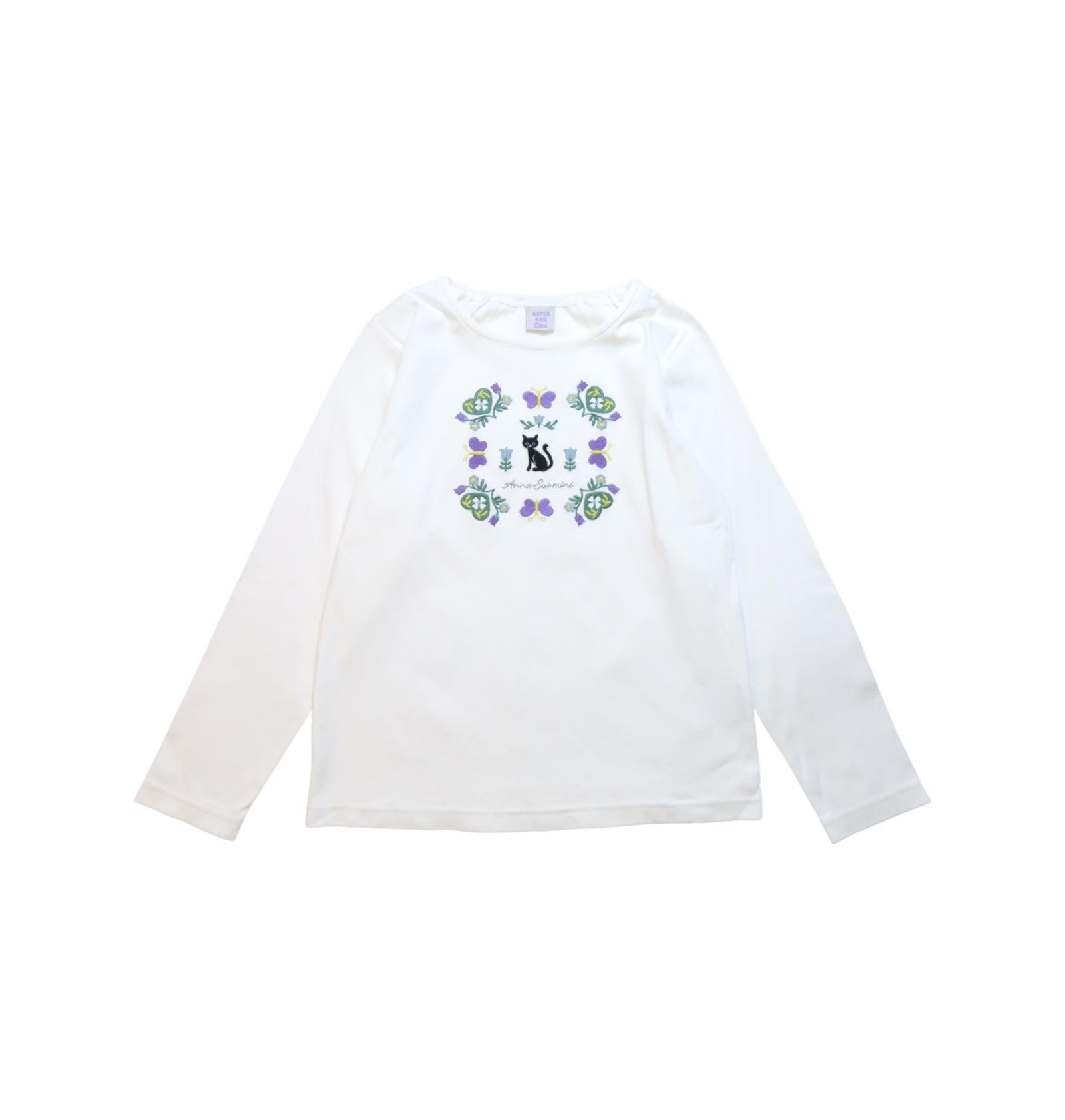 Anna Sui Long Sleeve Graphic T-Shirt for Girls - Cute Fashion Top (Size 7Y 8Y) - Perfect for School, Playdates & Casual Outfits