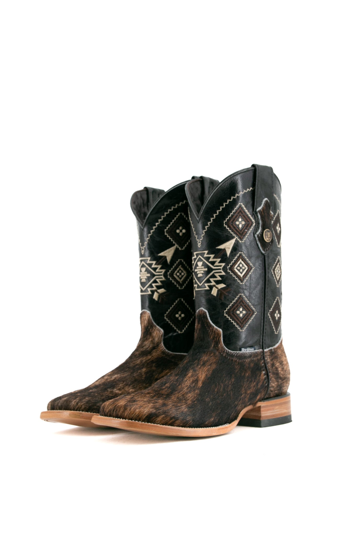 Men's Genuine Cowhide Square Toe Cowboy Boots - Size 9 Western Boots for Men - Durable & Comfortable Riding Boots for Country Style, Rodeo, and Outdoor Activities