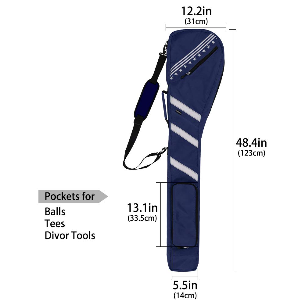 Lightweight Foldable Golf Sunday Bag for Driving Range & Practice - Big Teeth Small Golf Bag with Shoulder Strap for Par 3 & Few Clubs | Perfect for Travel, Course & Training | Multiple Colors Available