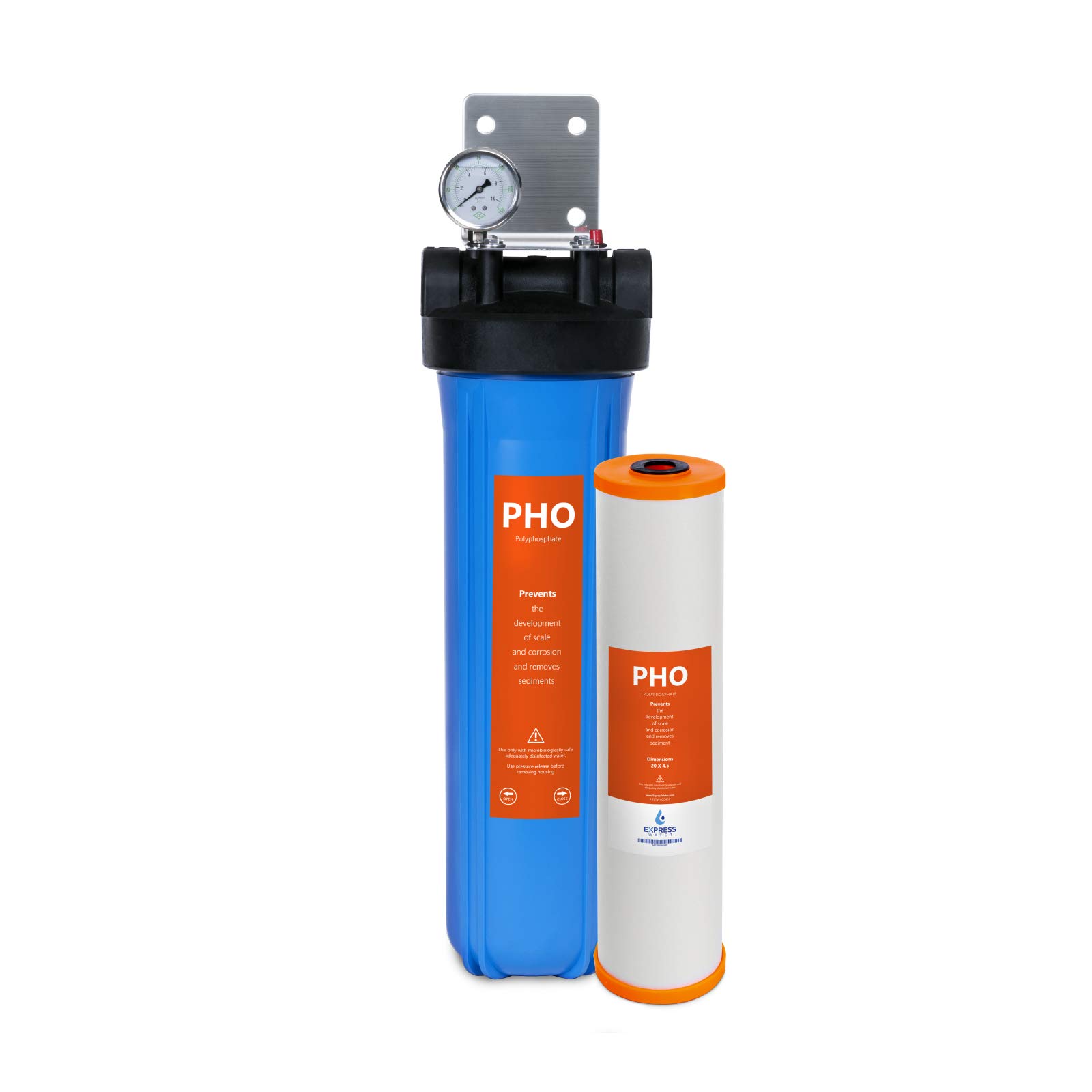 Express Water WH100SP Anti-Scale Whole House Water Filtration System - Blue | Removes Hard Water Deposits & Protects Plumbing | Ideal for Homes, Apartments & RV Living