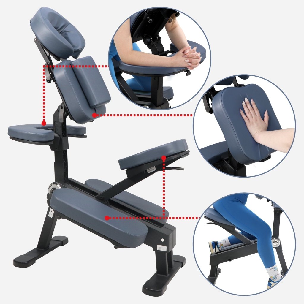 Master Massage® Portable Massage Chair - Royal Blue Foldable Professional Massage Chair for Home, Office & Spa - Perfect for Therapists, Chiropractors & Relaxation
