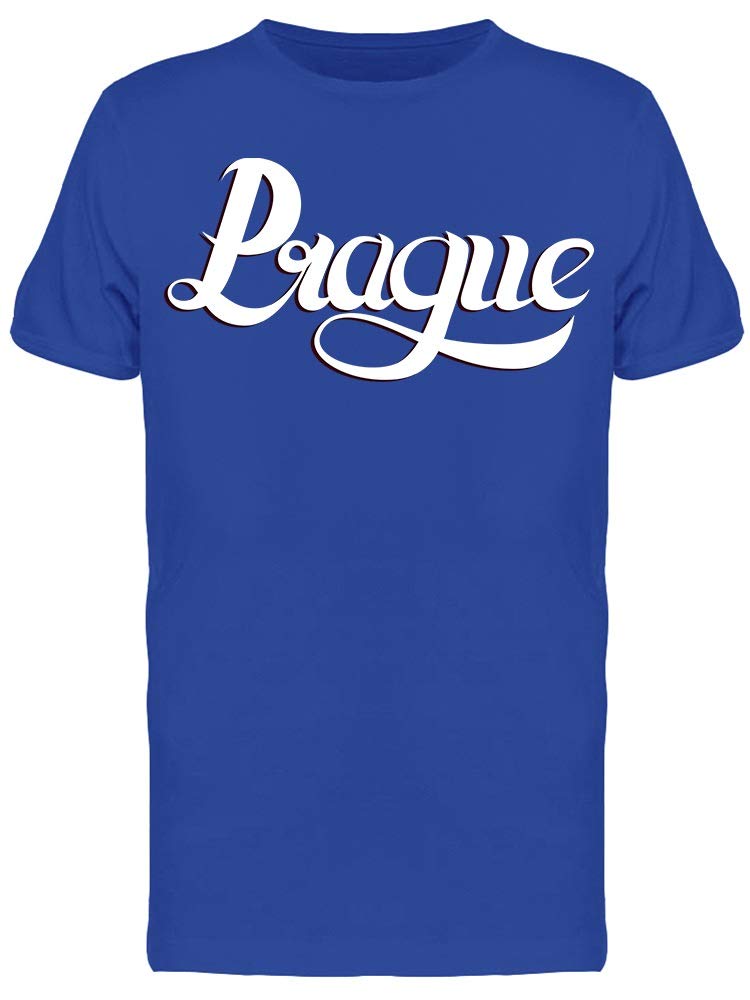 Handwritten Word Prague T-Shirt for Men - Stylish Graphic Tee for Casual Wear & Travel